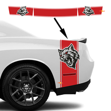 Kit d'autocollants en vinyle bandes latérales et arrière style Wildcat pour Dodge Challenger_2