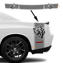Kit d'autocollants en vinyle bandes latérales et arrière style Wildcat pour Dodge Challenger_3