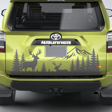 Kit autocollant vinyle pour Toyota 4Runner avec motif montagnes, forêt, orignal et cerf.
 2