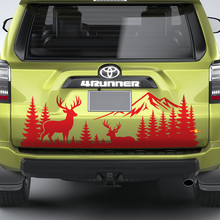 Kit autocollant vinyle pour Toyota 4Runner avec motif montagnes, forêt, orignal et cerf.
 3