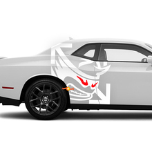 Deux autocollants latéraux SRT Hellcat Red Eye de deux couleurs pour Dodge Challenger Redeye ou Charger
 2