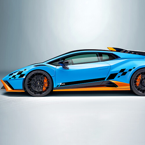 Autocollant vinyle latéral drapeau à damier pour Lamborghini STO
