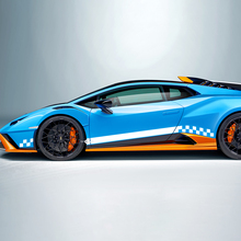 Autocollant vinyle latéral à damier pour Lamborghini STO
 2