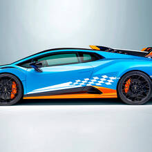 Autocollant Vinyle Graphique Bande Drapeau à Damier Latéral 3 pour Lamborghini STO 2