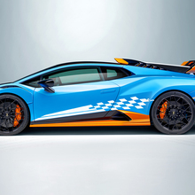 Autocollant vinyle à rayures à damier drapeau latéral pour Lamborghini STO 2
 2
