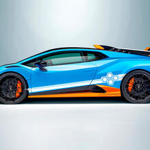 Autocollant en vinyle avec rayures hexagonales pour côté pour Lamborghini STO
 2