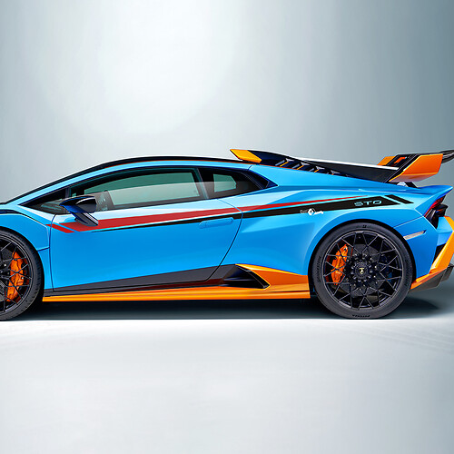 Deux bandes de vinyle latérales de couleur pour autocollant graphique pour Lamborghini STO
