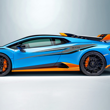 Deux bandes de vinyle latérales de couleur pour autocollant graphique Lamborghini STO
 2