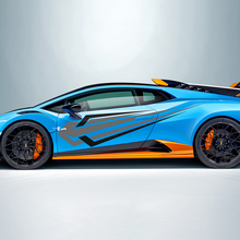 Deux couleurs Autocollant en vinyle pour bande latérale Tribal Stripes pour Lamborghini STO 2
 2