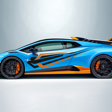 Deux couleurs Autocollant en vinyle pour bande latérale Tribal Stripes pour Lamborghini STO 2
 3