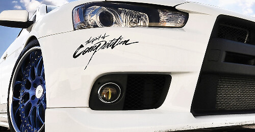 Autocollants en vinyle Spirit of Competition pour ailes avant Mitsubishi Lancer Evolution Evo V-X