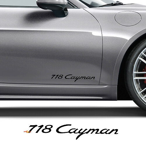 Set d’autocollants en vinyle pour lettrage de marque sur portes latérales Porsche 718 Cayman