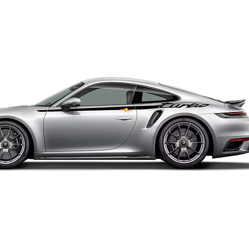Kit de bandes latérales TURBO graphiques Autocollant pour Porsche 911 Turbo S 992.2
