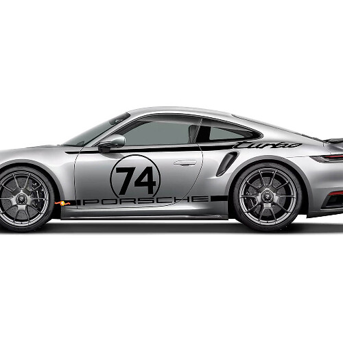 Kit de bandes graphiques Heritage Design Side 911 Turbo 50 ans 2025 Autocollant Décalcomanie pour Porsche 911 Turbo S 992.2
