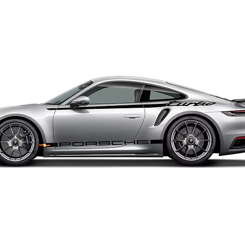 Kit de bandes graphiques Heritage Design 50 ans 911 Turbo 2025 Autocollant Décalcomanie pour Porsche 911 Turbo S 992.2

