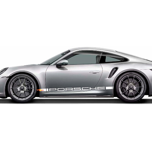 Kit de stickers vinyle bande de bas de caisse style Porsche pour Porsche 911 Turbo S 992.2