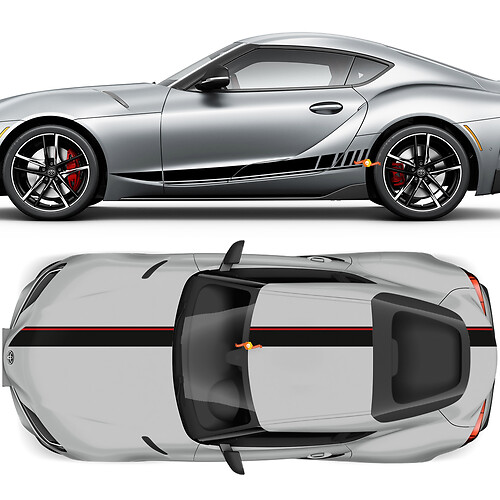 Capot Toit Coffre et Portes Bandes Latérales Graphiques Autocollants Décalcomanies pour Toyota Supra GR MKV A90 A91
 1