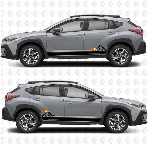 Rayures de portes latérales Montagnes Autocollants en vinyle pour panneaux de bas de caisse pour Suba Crosstrek

