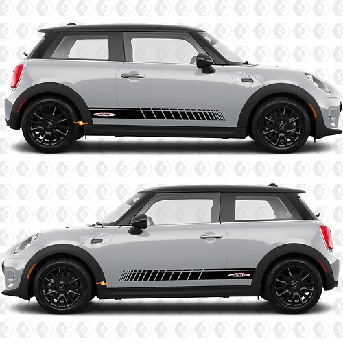 Rayures latérales autocollantes John Cooper Works pour Mini Cooper S
 1