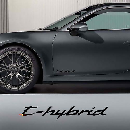 Autocollant de décalque de portes latérales T-hybrid pour Porsche 911 turbo S T-hybrid
 1