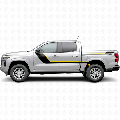 Bandes vinyle d’accentuation supérieures balayantes pour porte et flanc de caisse Chevrolet Colorado 3e génération 2023-2026