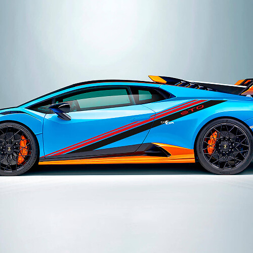 Bandes d'inclinaison de course Autocollant vinyle latéral Graphiques pour Lamborghini STO
