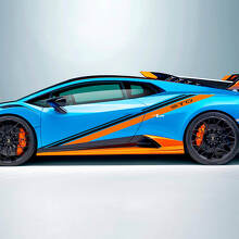 Autocollants vinyle latéraux à bandes en pente de course 2 pour Lamborghini STO 2