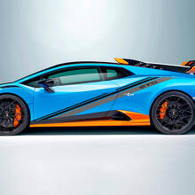 Autocollants vinyle latéraux à bandes en pente de course 2 pour Lamborghini STO 3