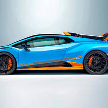Autocollants graphiques vinyle latéraux à bandes inclinées de course pour Lamborghini STO 2