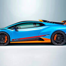 Autocollants graphiques vinyle latéraux à bandes inclinées de course pour Lamborghini STO 3