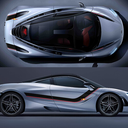 McLaren 720 570 765 Bande complète de capot Autocollant en vinyle Graphics Decal
 1