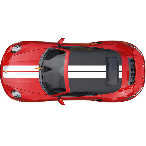 Autocollant de décalque à rayures de capot double pour Porsche 911 Turbo S 2026
