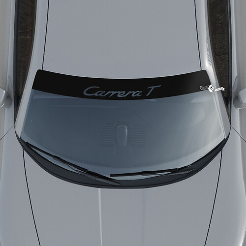 Kit de bandes de pare-brise avec logo Carrera T Autocollant pour Porsche 911 Carrera T

