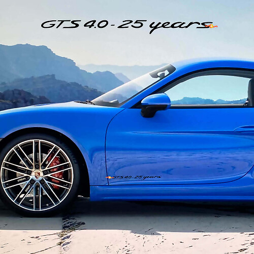 Kit d'autocollants vinyle sur porte latérale GTS 4.0 25 Ans pour Porsche 718 Cayman