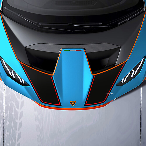 Bandes de course pour capot Autocollant en vinyle pour Lamborghini STO
