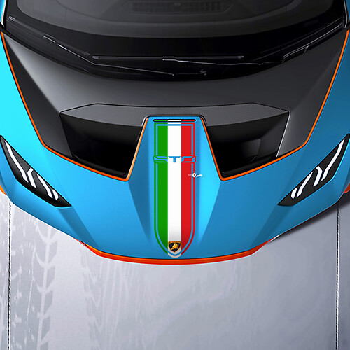 Bandes de course capot Tri color Autocollant Vinyle Graphiques pour Lamborghini STO 2
