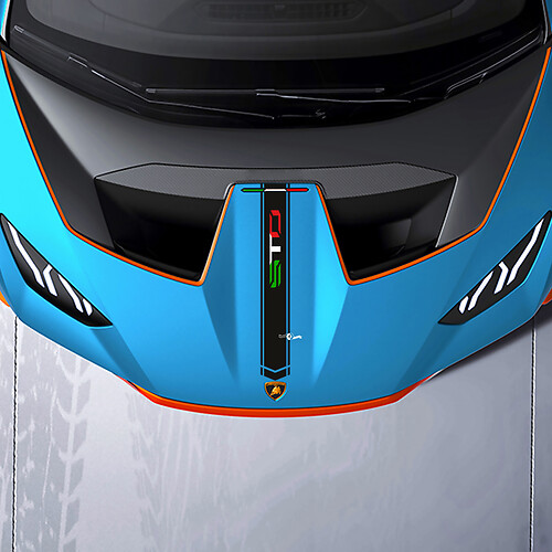 Rayure de course centrale pour capot STO Autocollant en vinyle pour Lamborghini STO
