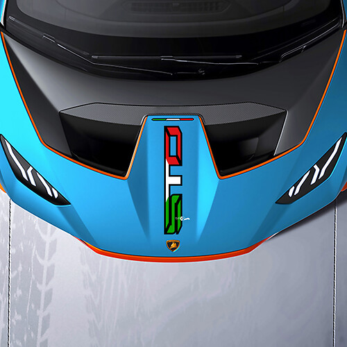Autocollant vinyle avec logo Hood Central STO pour Lamborghini STO
