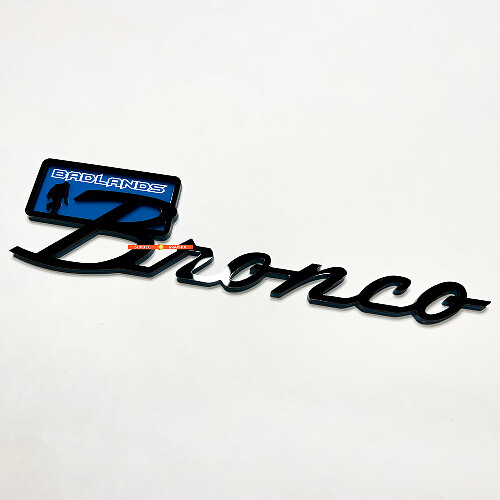 Bronco Badlands Yeti Sasquatch Bigfoot Insignes d'aile Emblème de hayon Badge 3D Noir vs Bleu
