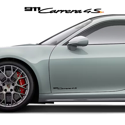 2x Autocollants de portes latérales Signature Porsche 911 Carrera 4G
 1