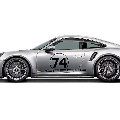Kit de bandes latérales PORSCHE 50 ans autocollant graphique pour Porsche 911 Turbo S 992.2
