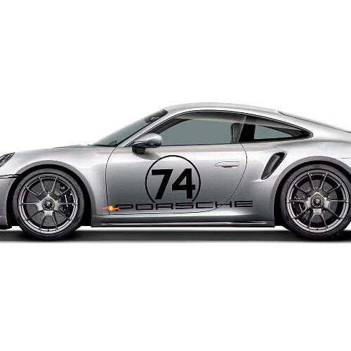 Kit de bandes latérales PORSCHE 50 ans autocollant graphique pour Porsche 911 Turbo S 992.2
