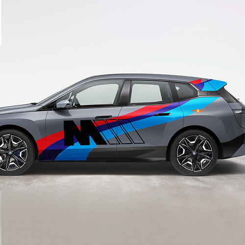 Kit d'autocollants en vinyle Side iX M Racing pour BMW iX
