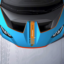Rayure à damier centrale de capot Autocollant en vinyle pour course pour Lamborghini STO
 3