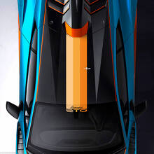 Rayures de toit et de pare-brise en trois couleurs avec logo STO, autocollant en vinyle pour Lamborghini STO.
 2