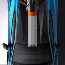 Rayures de toit et de pare-brise en trois couleurs avec logo STO, autocollant en vinyle pour Lamborghini STO.
 3