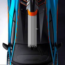 Rayures de toit et de pare-brise en trois couleurs avec logo STO, autocollant en vinyle pour Lamborghini STO.
 3