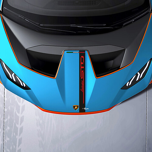 Autocollant graphique en vinyle pour bande de capot de course pour Lamborghini STO
 1