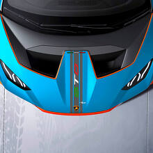 Autocollant en vinyle bande style drapeau italien avec logo STO pour capot Lamborghini Huracán_2