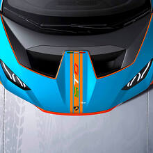 Autocollant en vinyle bande style drapeau italien avec logo STO pour capot Lamborghini Huracán_3
